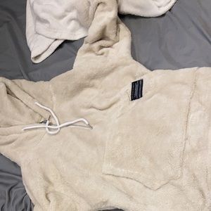 Men’s small Beige fuzzy hoodie